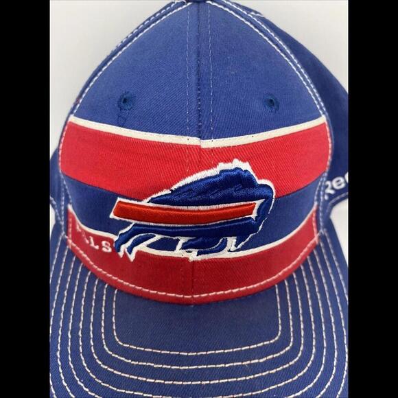 Vintage Buffalo Bills Reebok NFL Fitted L/XL On-Field Hat Rare Blue Red Cap - Picture 2 of 9
